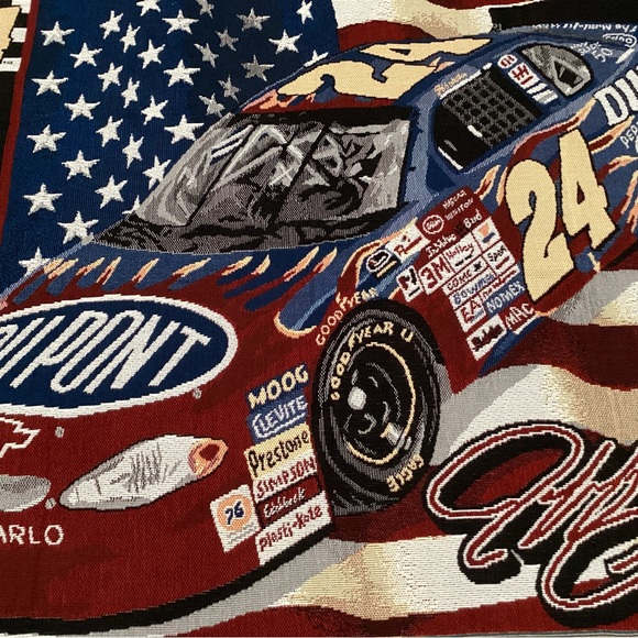 🔵 Vintage & New - Jeff Gordon Woven Tapestry Throw Blanket Afghan - Rare/Unique - Picture 3 of 9